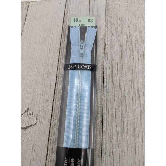 Vintage J&P Coats Flex Knit All Purpose Zipper 18" Ciel Blue 3 - Picture 2 of 4